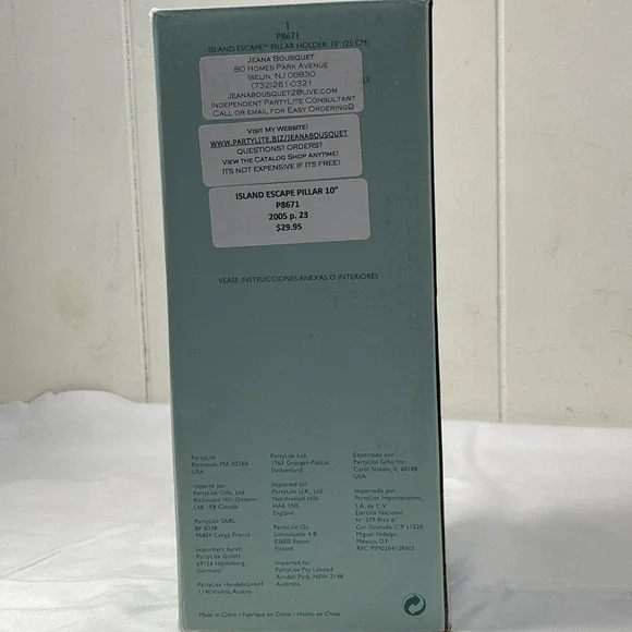 PartyLite‎ Island Escape Pillar Candle Holder New in Box Tropical Coastal Decor - Picture 2 of 11